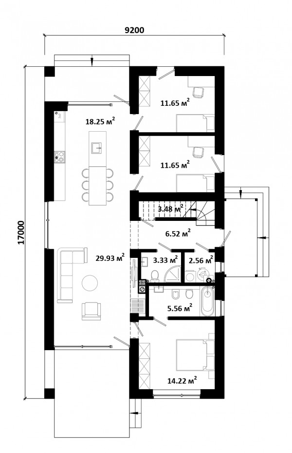 УНИВЕРСАЛЬНЫЙ 2 планировка этажей - фото 1