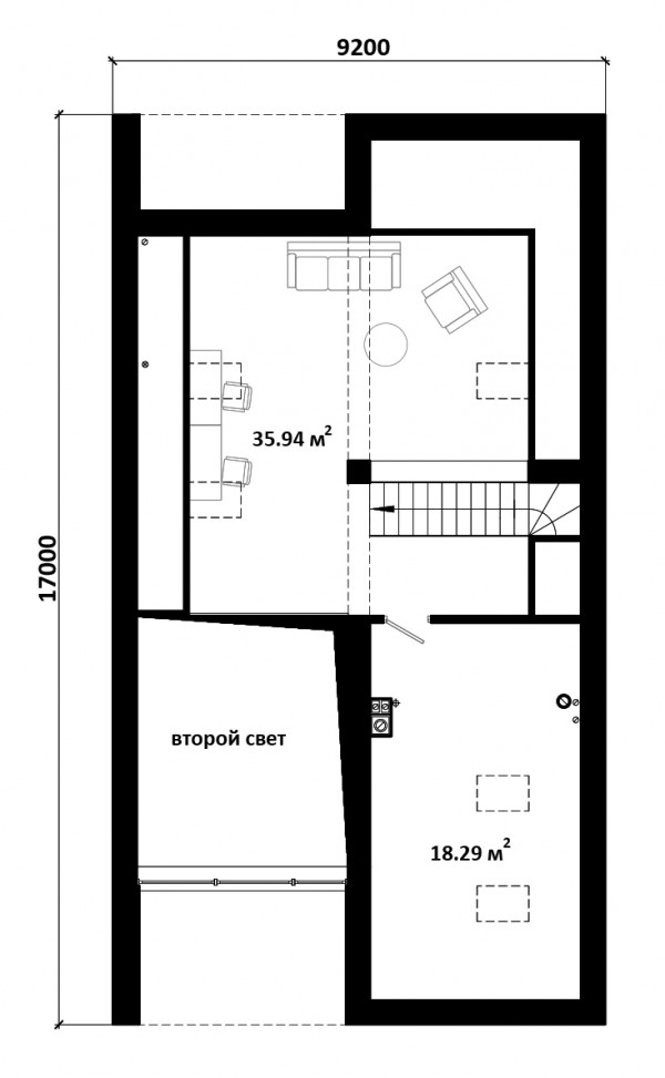 УНИВЕРСАЛЬНЫЙ 2 планировка этажей - фото 2