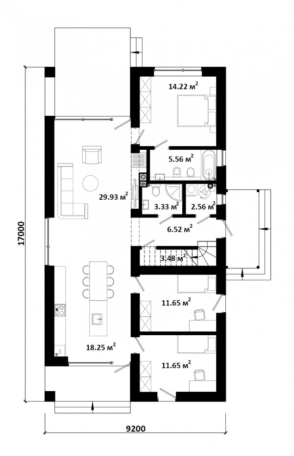 УНИВЕРСАЛЬНЫЙ 2 планировка этажей - фото 1