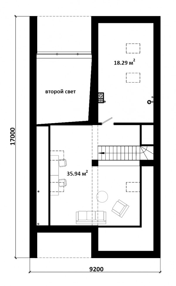 УНИВЕРСАЛЬНЫЙ 2 планировка этажей - фото 2