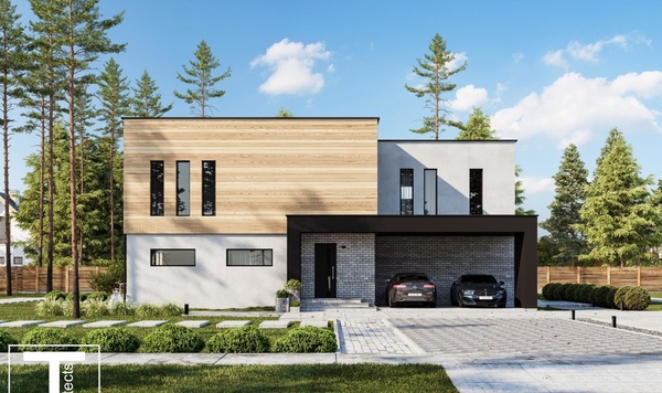 Новый проект дома с плоской кровлей RADIANT